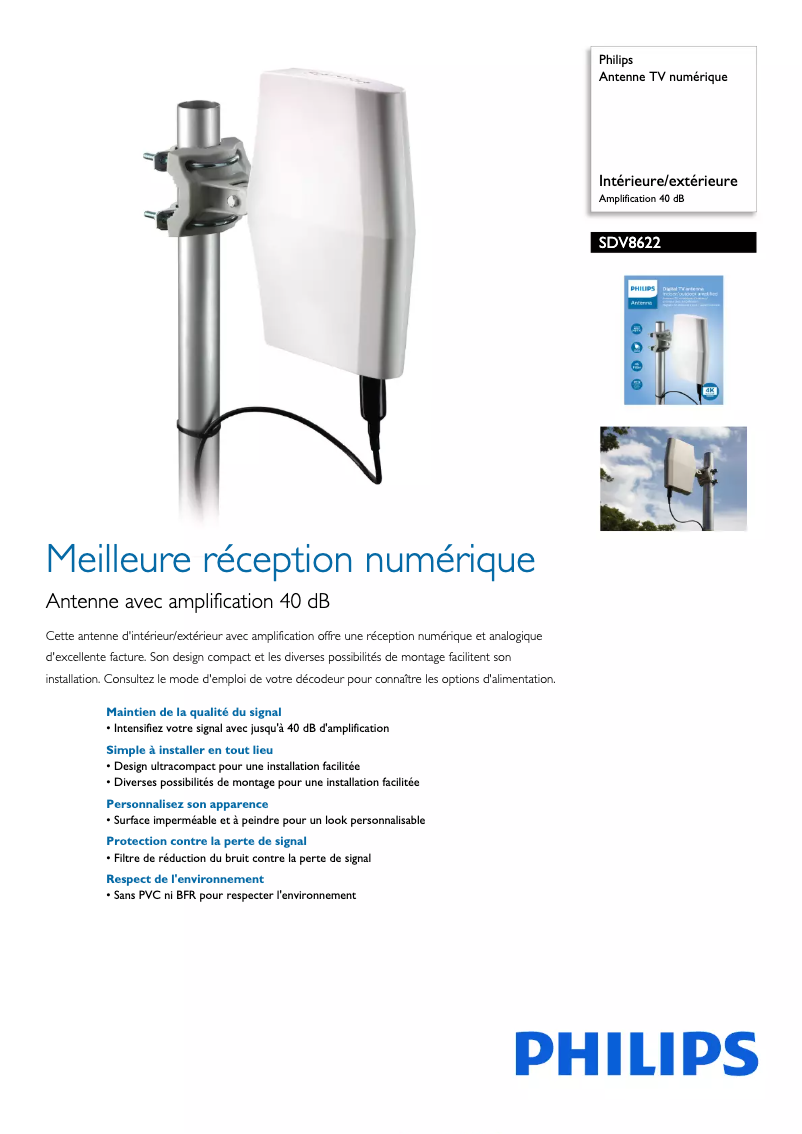 Página 1 del manual Ficha técnica Philips SDV8622