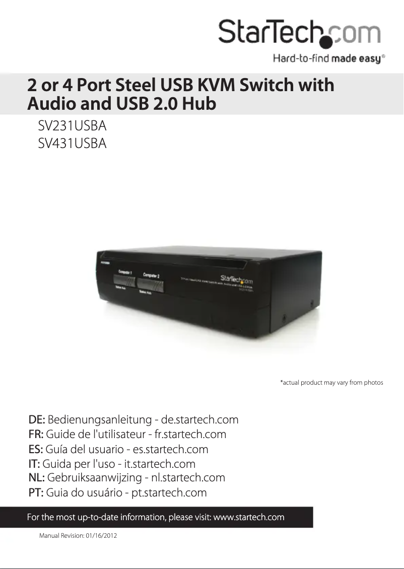 Page 1 de la notice Manuel utilisateur StarTech.com SV231USBAGB
