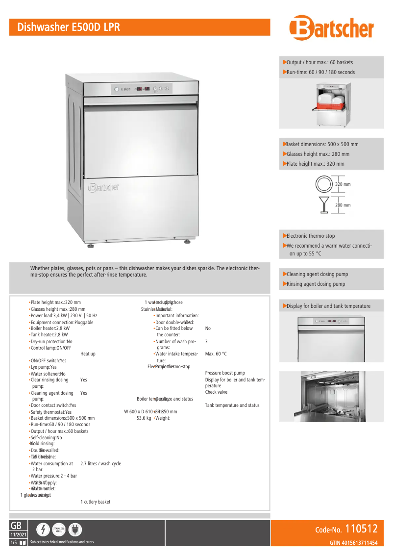Image de la première page du manuel de l'appareil E500D LPR