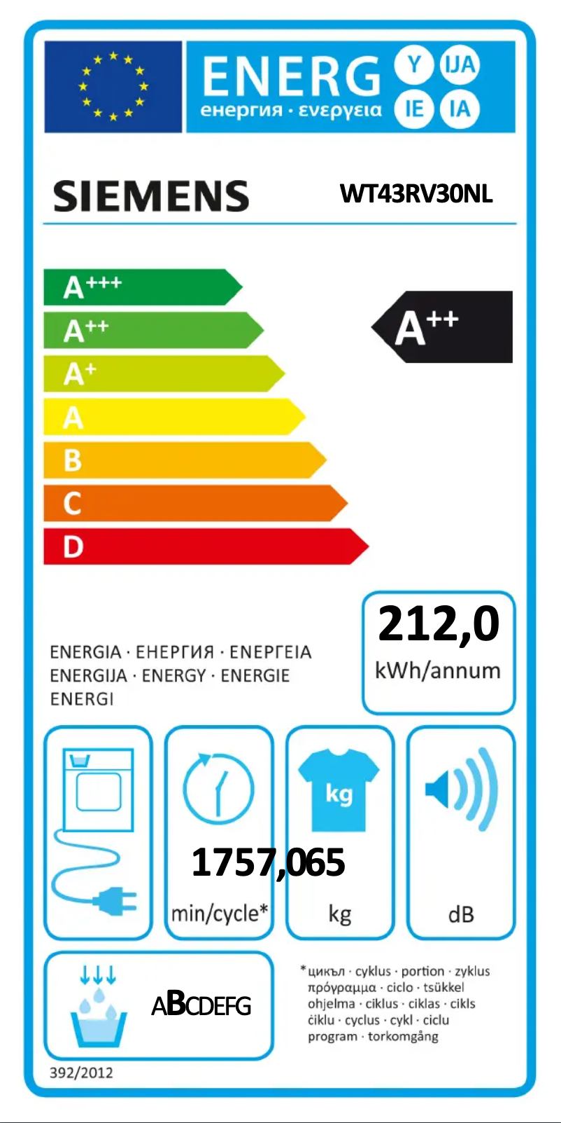 Page n°1 - Manuel utilisateur Siemens iQ300 WT43RV30NL