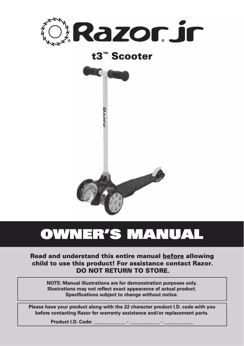 Page n°1 - Manuel utilisateur Razor Junior t3