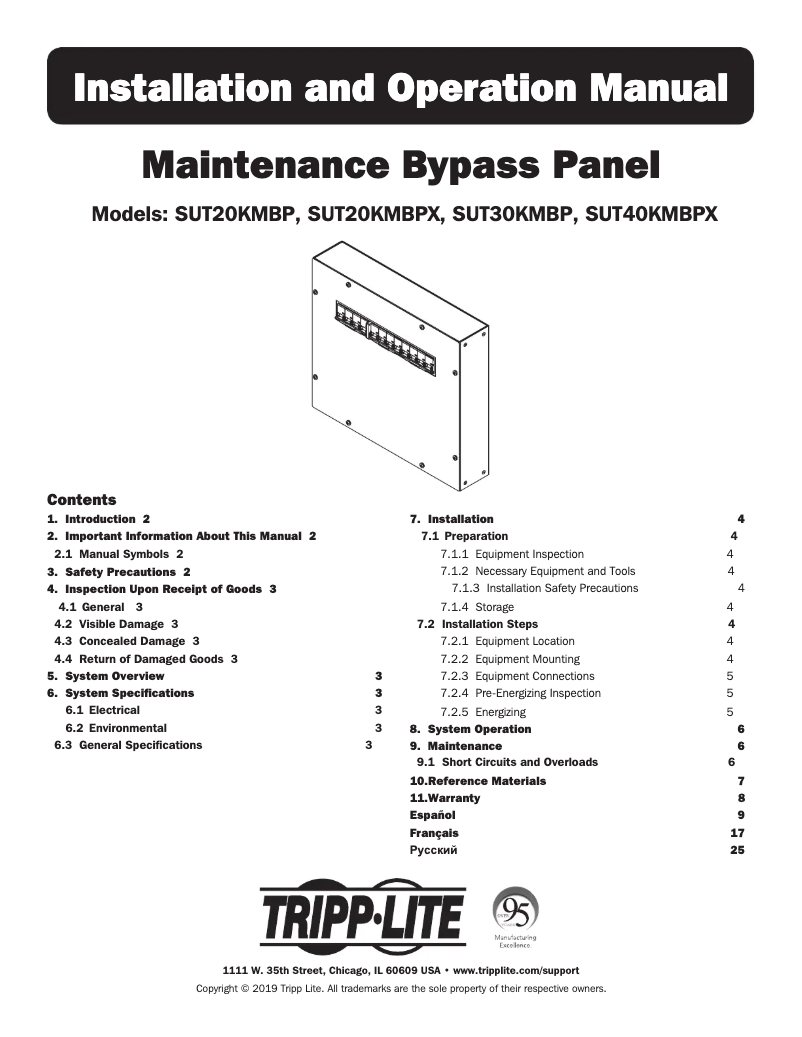 Página 1 del manual Manual de usuario Tripp Lite SUT30KMBP