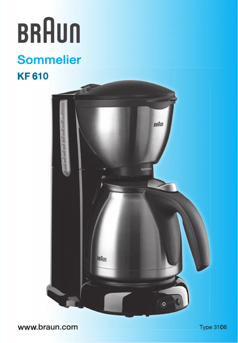 Page n°1 - Manuel utilisateur Braun Sommelier KF 610