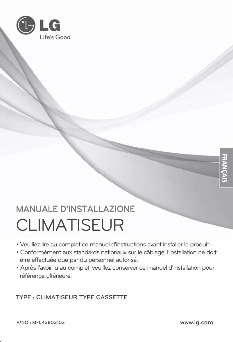 Page 1 de la notice Guide d'installation LG ARNU36GTNC2