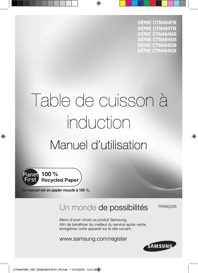Image de la première page du manuel de l'appareil CTN464KB