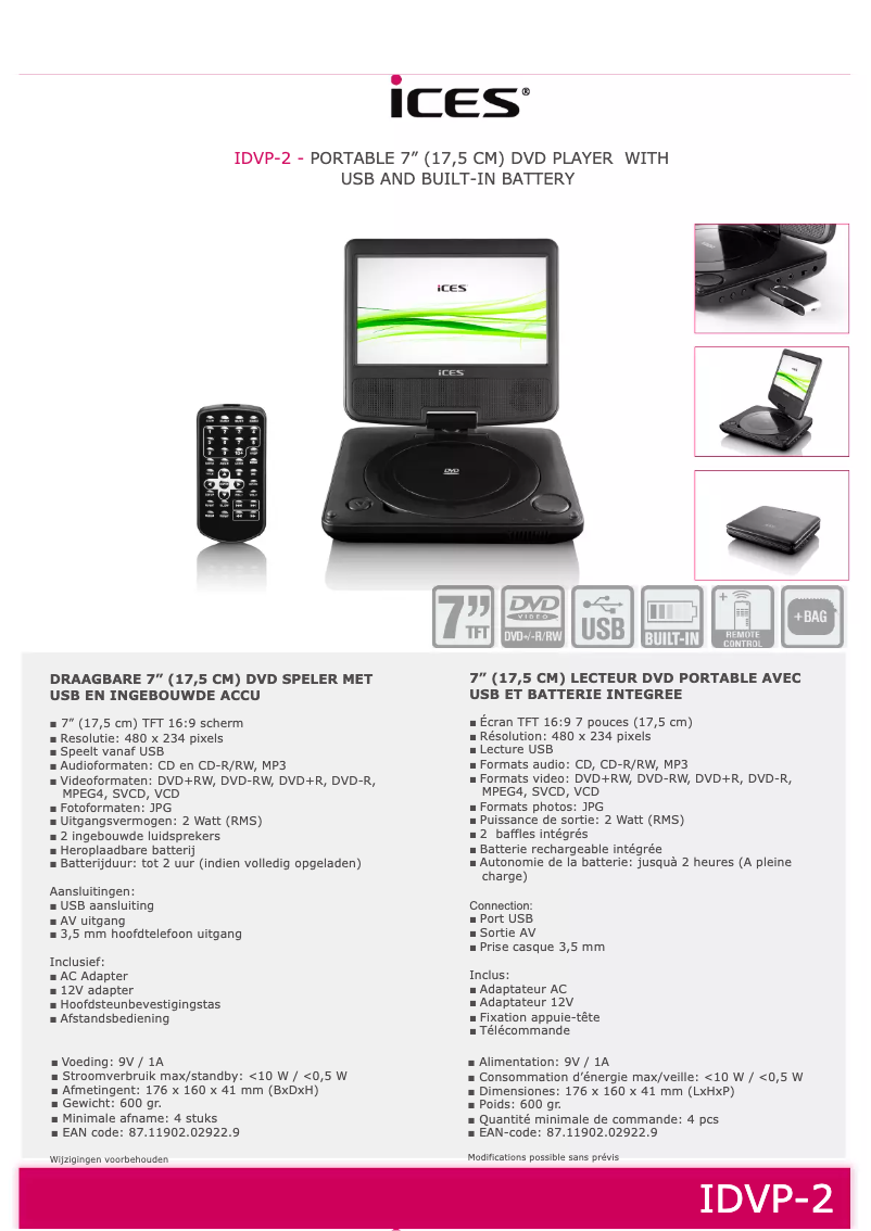 Image de la première page du manuel de l'appareil IDVP-2