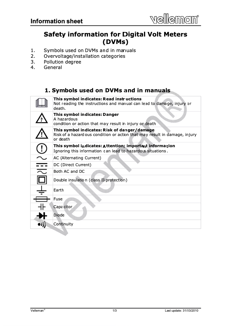 Image de la première page du manuel de l'appareil DVM010