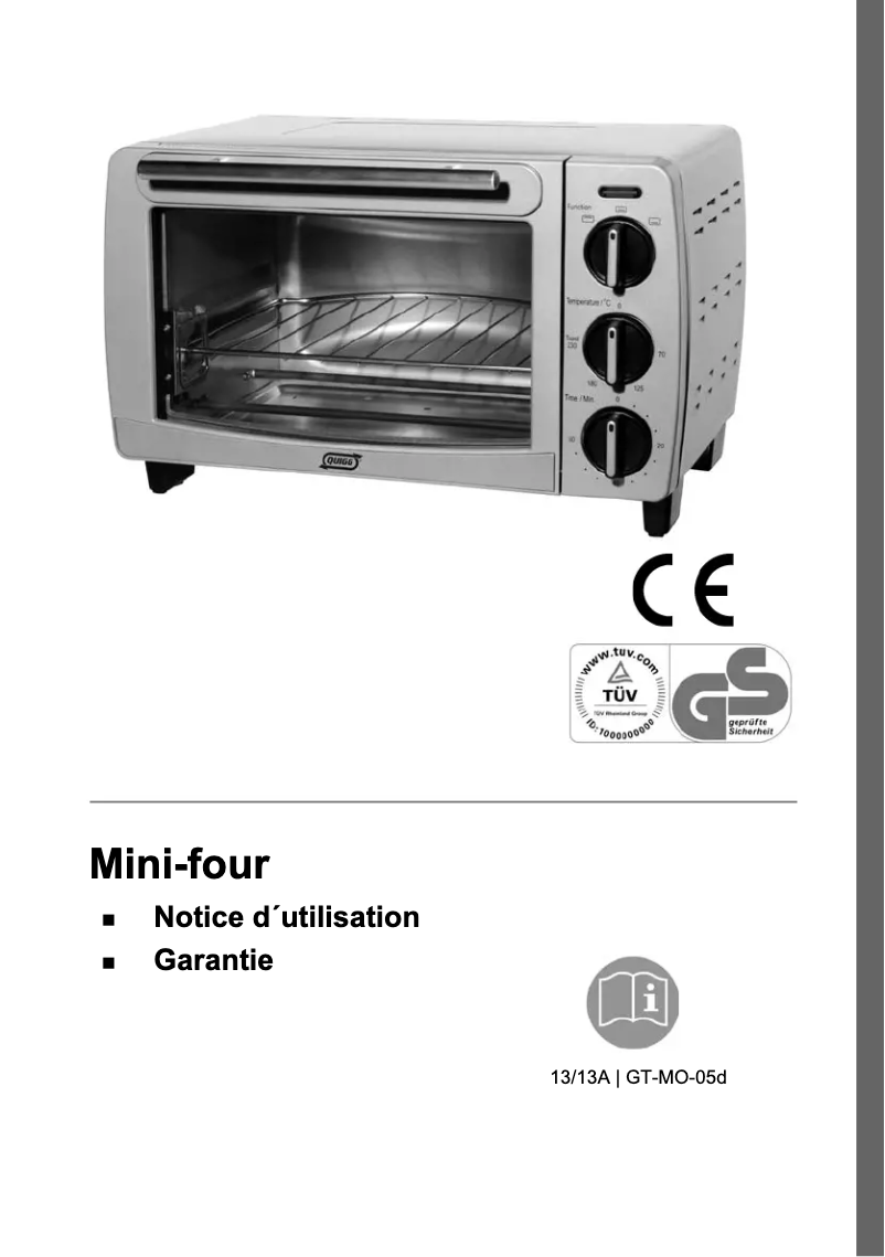 Page 1 de la notice Manuel utilisateur Quigg GT-MO-05D