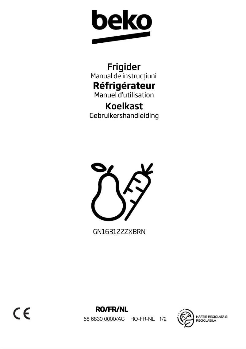 Image de la première page du manuel de l'appareil GN163122ZXBRN