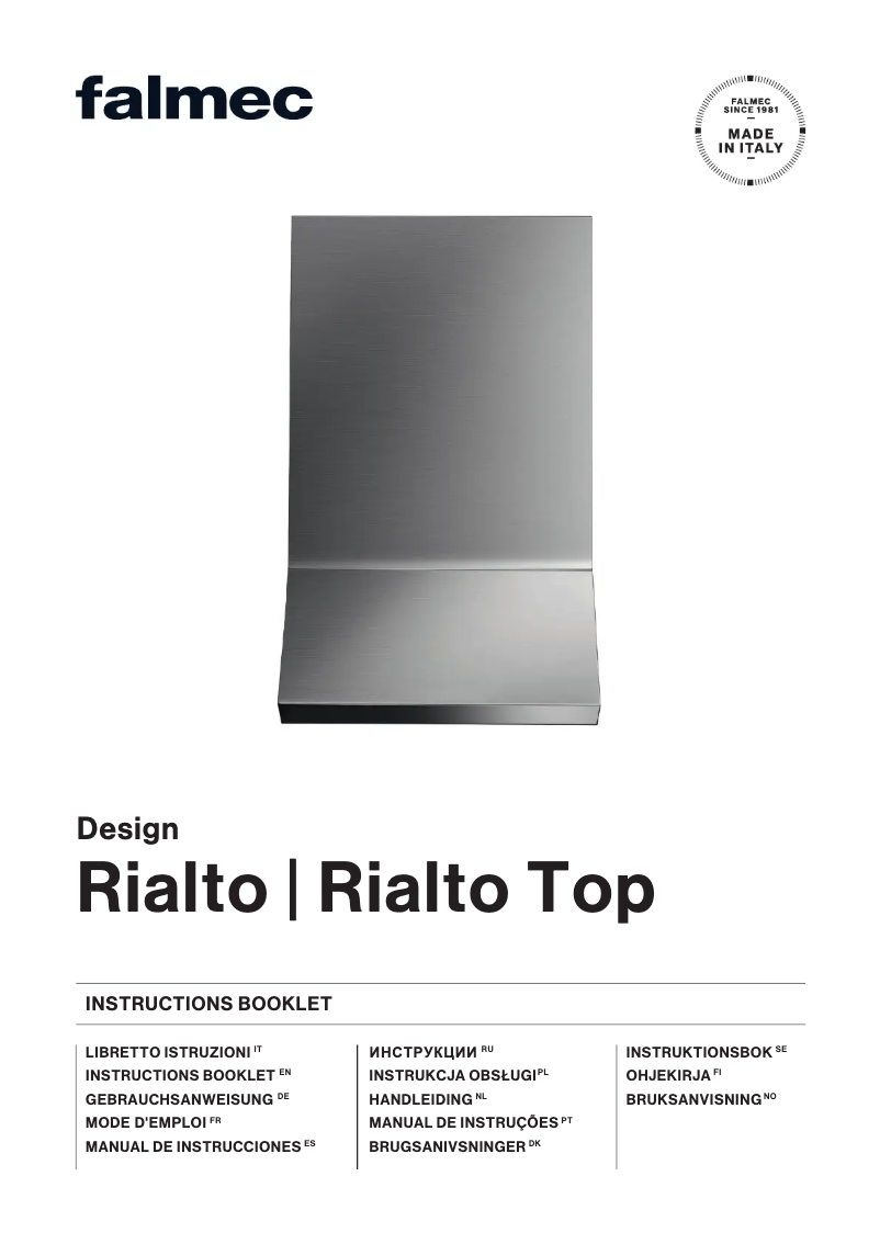 Image de la première page du manuel de l'appareil Rialto