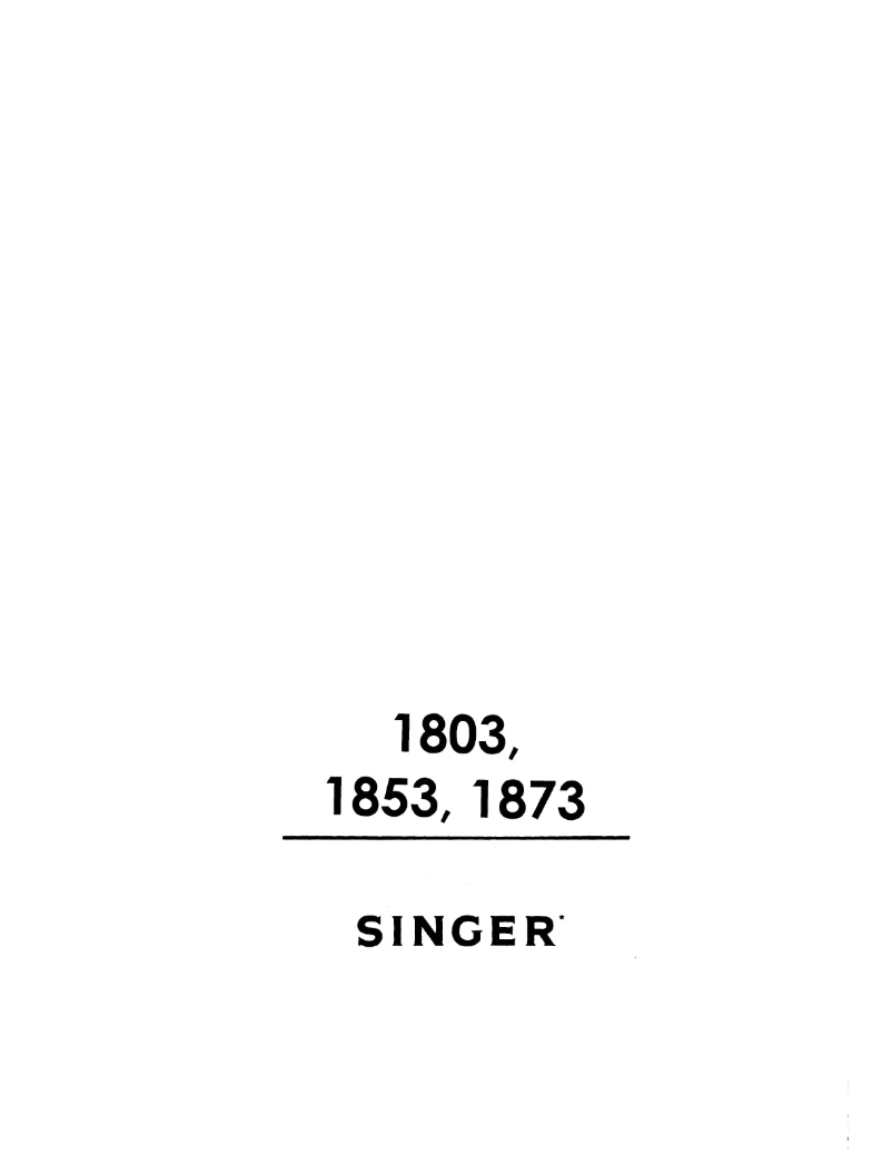 Page n°1 - Manuel utilisateur Singer 1803