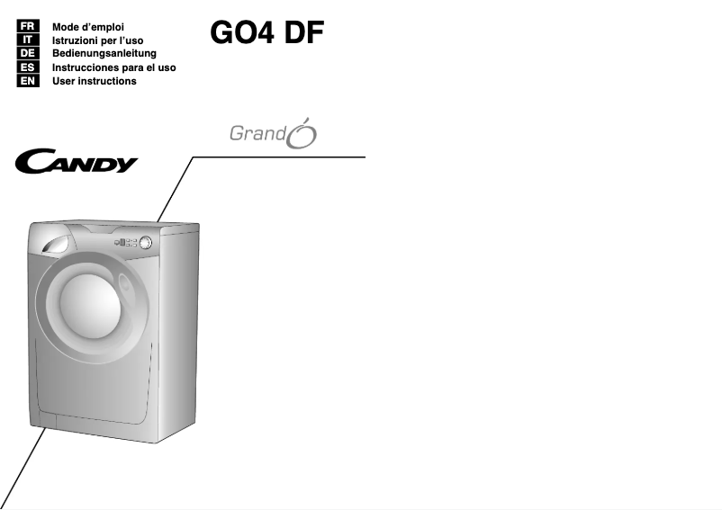 Page 1 de la notice Manuel utilisateur Candy GO4 127DF/L1-S