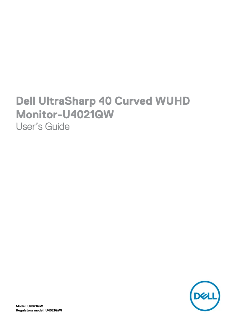 Page n°1 - Manuel utilisateur Dell UltraSharp U4021QWA