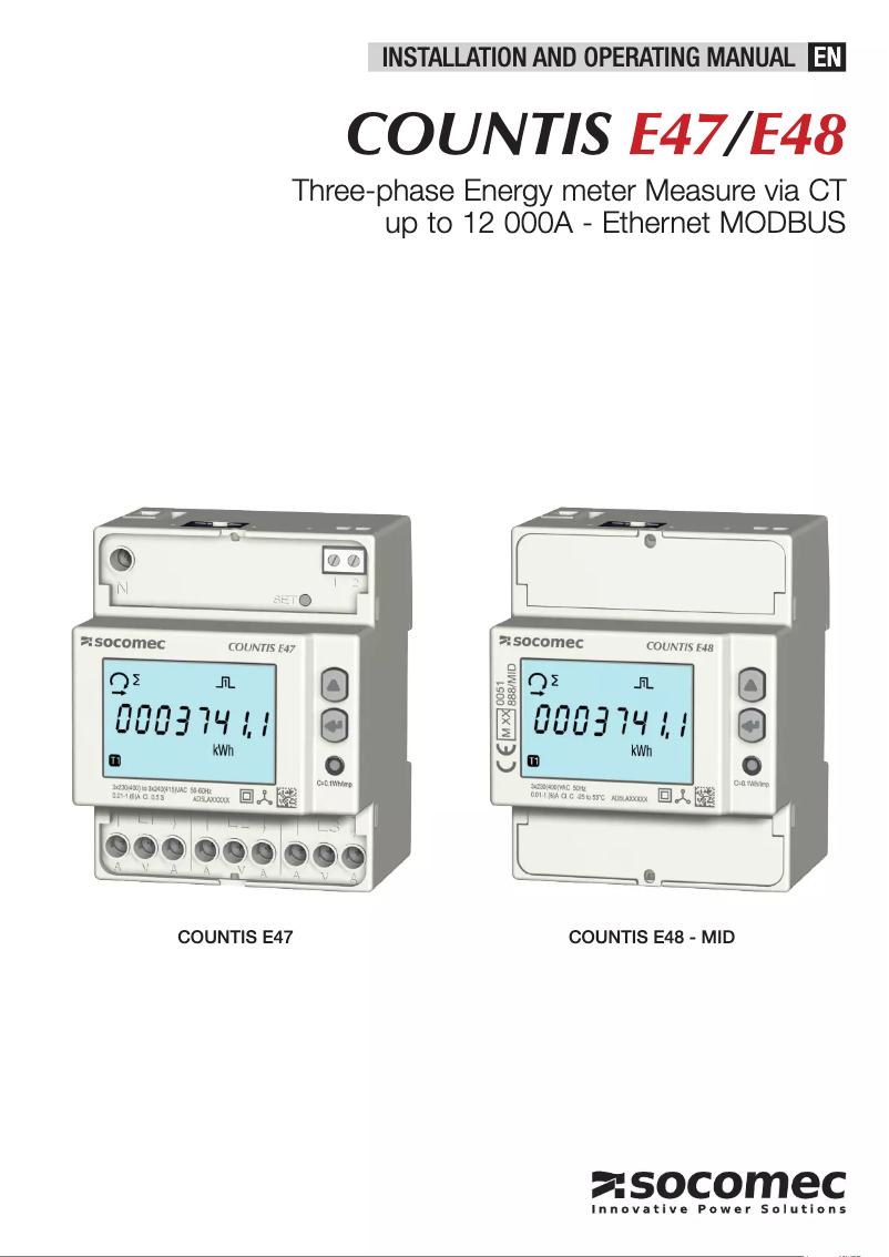 Page 1 de la notice Manuel utilisateur Socomec Countis E47