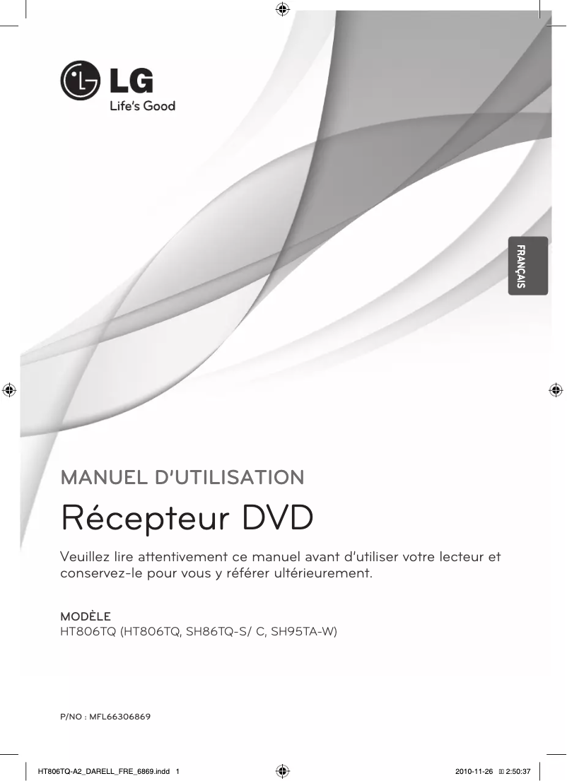 Image de la première page du manuel de l'appareil HT806TQ