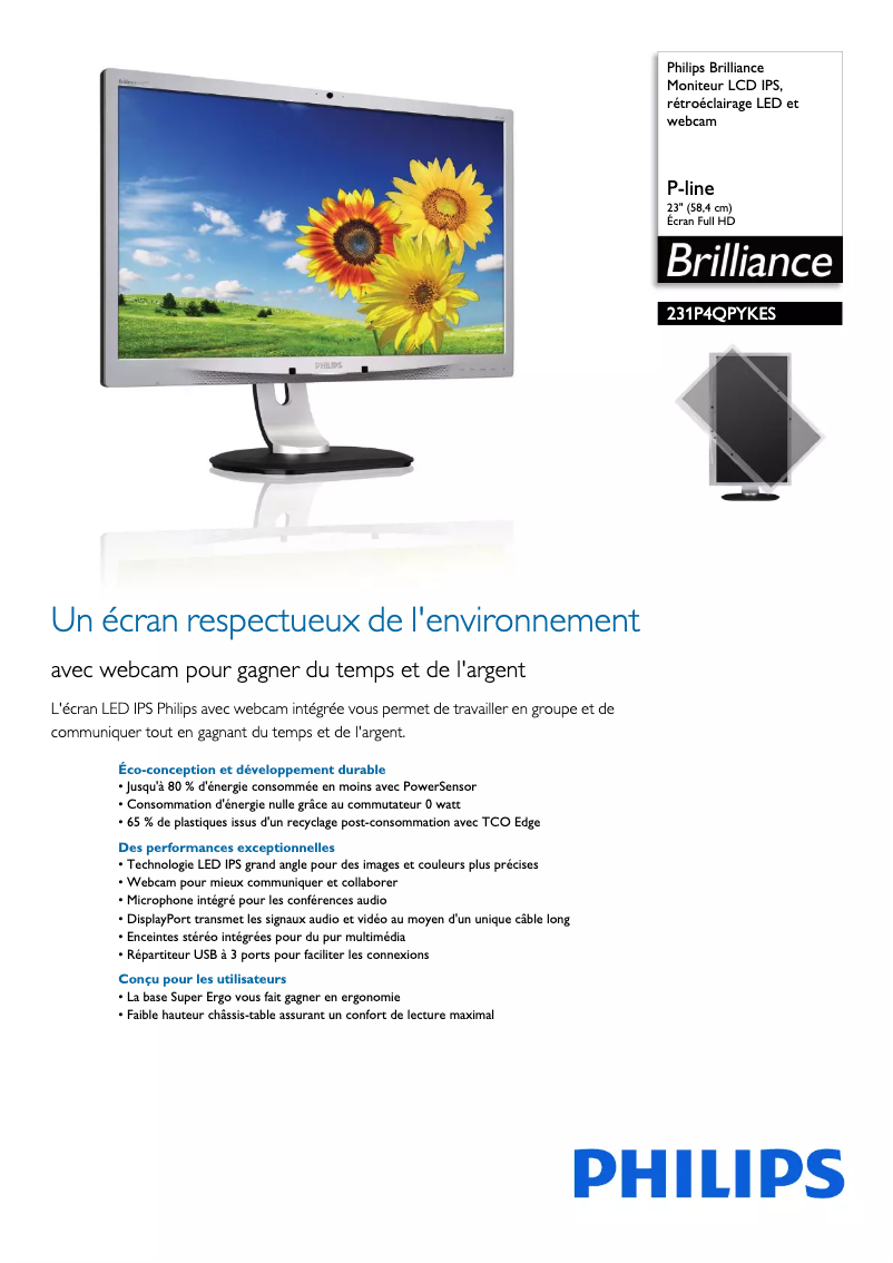 Imagen de la primera página del manual del dispositivo Brilliance 231P4QPYKES