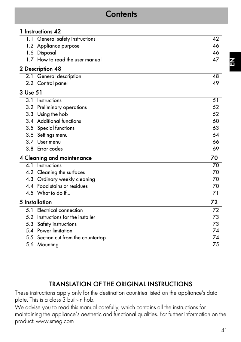 Page n°1 - Brochure Smeg SI1M4854D