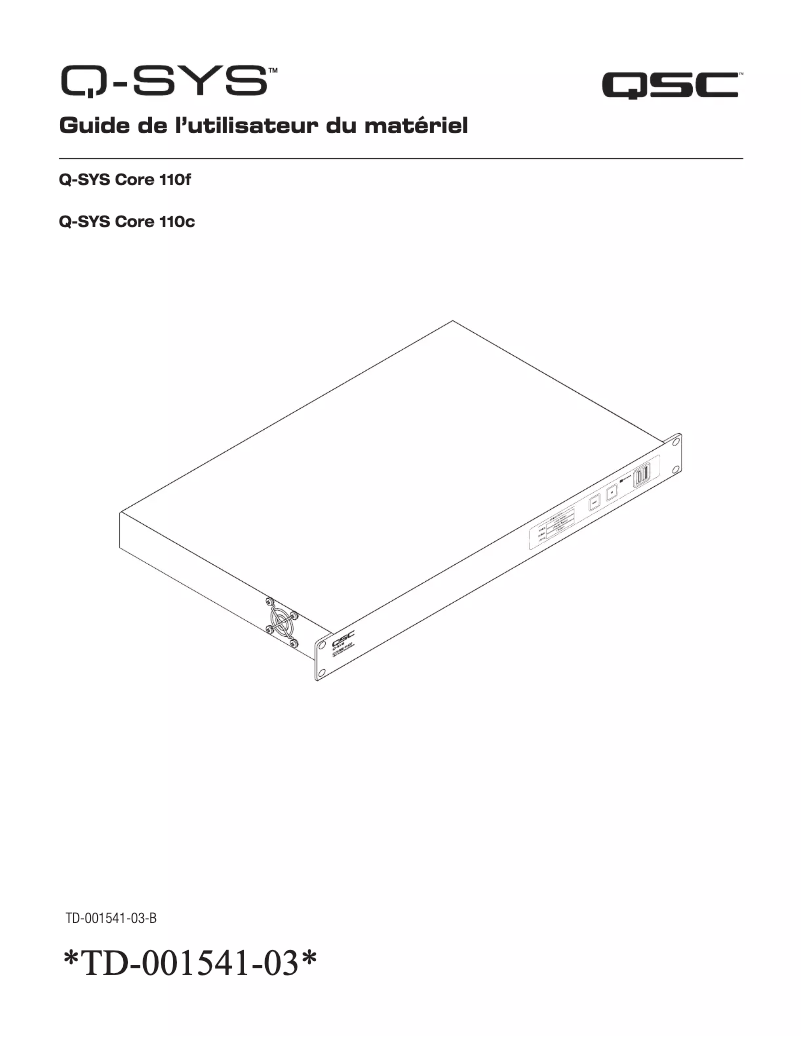 Page 1 de la notice Manuel utilisateur QSC Core 110f