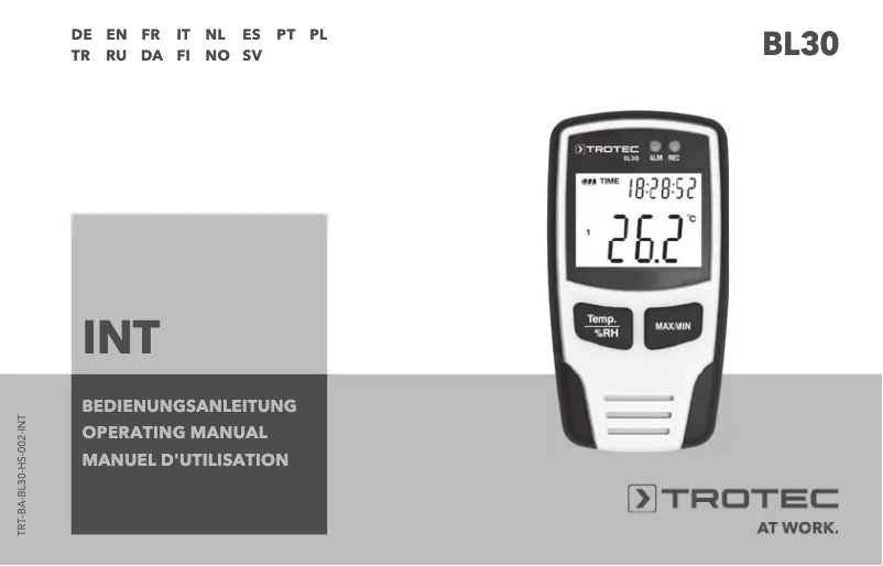 Page n°1 - Manuel utilisateur Trotec BL30