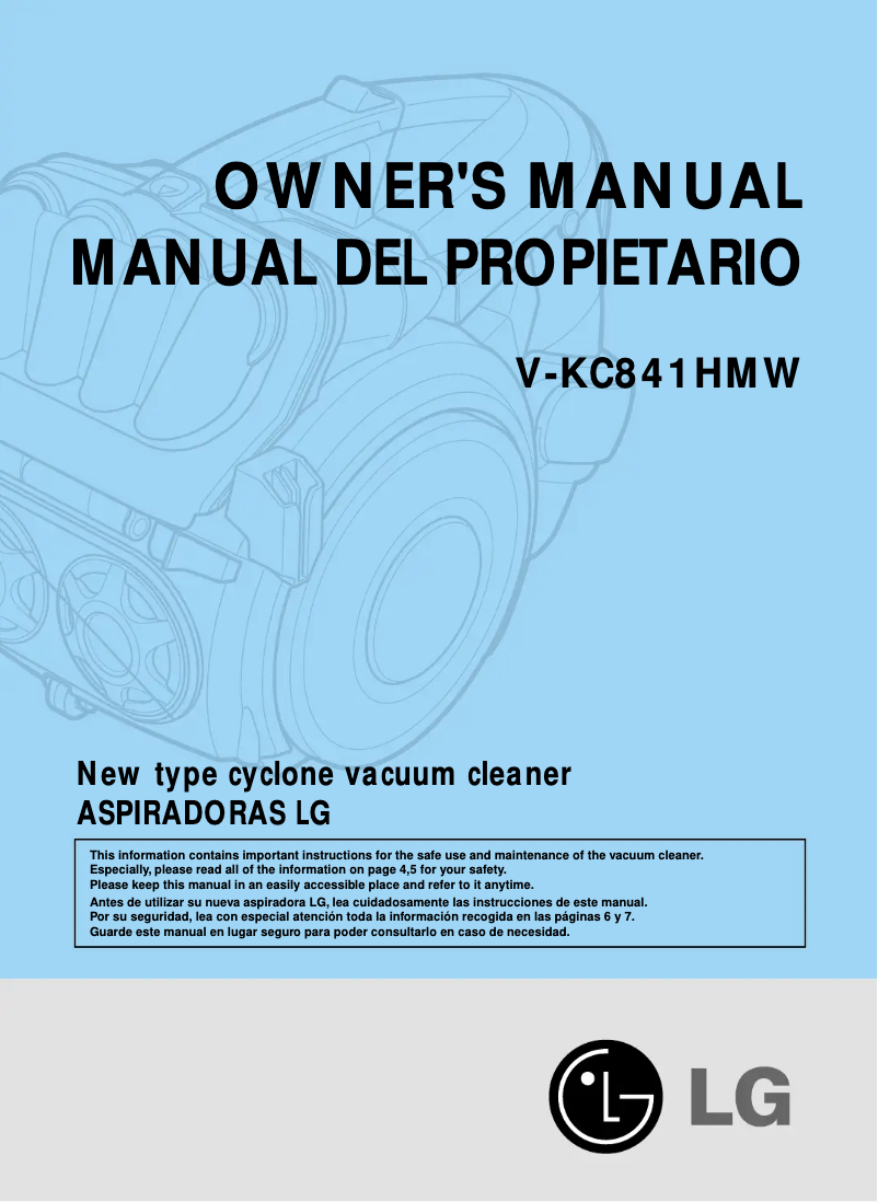 Page n°1 - Manuel utilisateur LG V-KC841HMW
