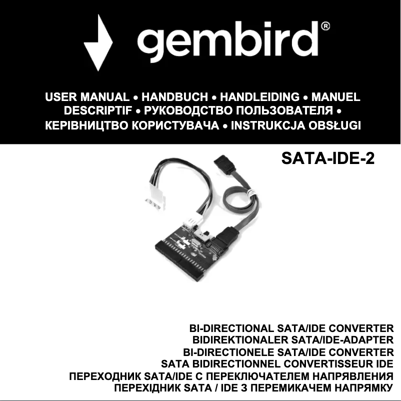 Page n°1 - Manuel utilisateur Gembird SATA-IDE-2
