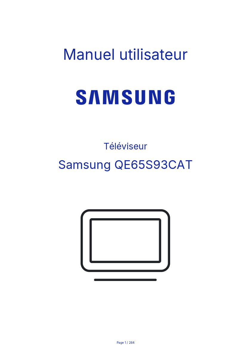 Page n°1 - Manuel utilisateur Samsung QE65S93CAT