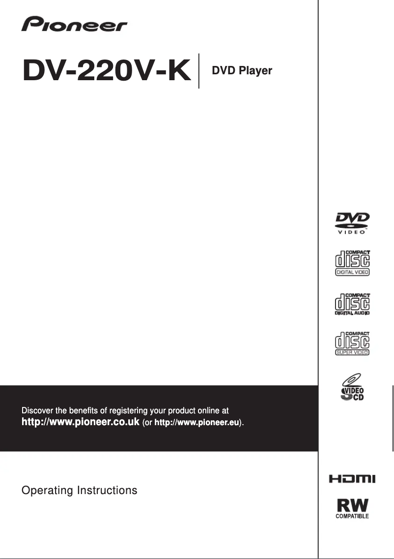 Página 1 del manual Manual de usuario Pioneer DV-220-K