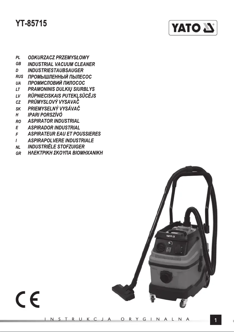Página 1 del manual Manual de usuario Yato YT-85715
