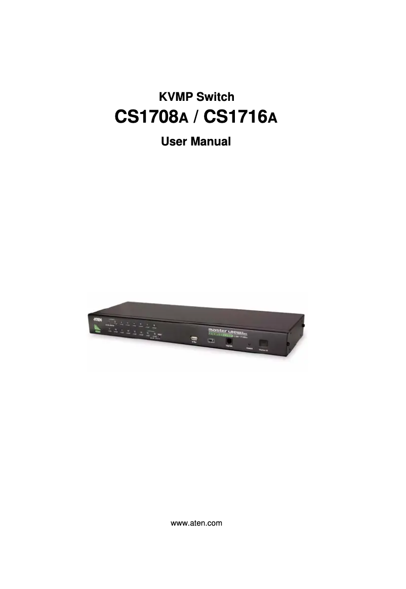 Page 1 of the manual User Manual ATen CS1708A