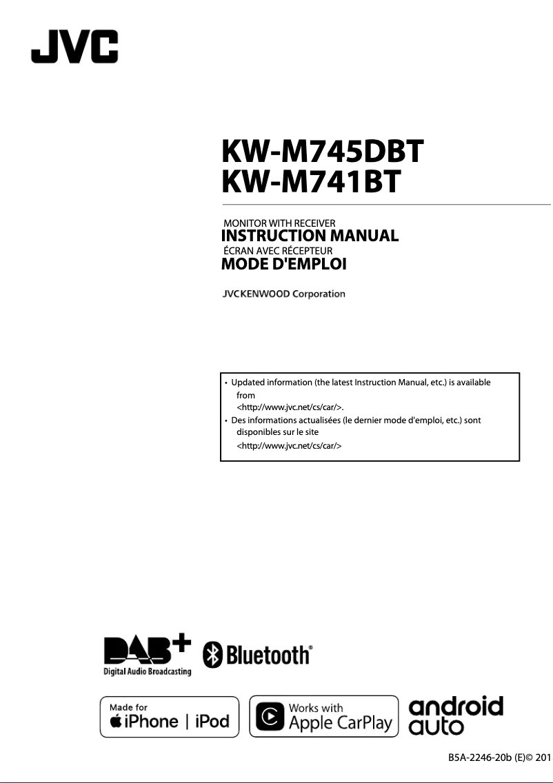Page n°1 - Manuel utilisateur JVC KW-M745DBT