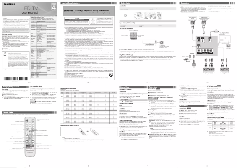 Page n°1 - Manuel utilisateur Samsung UA32FH4005R