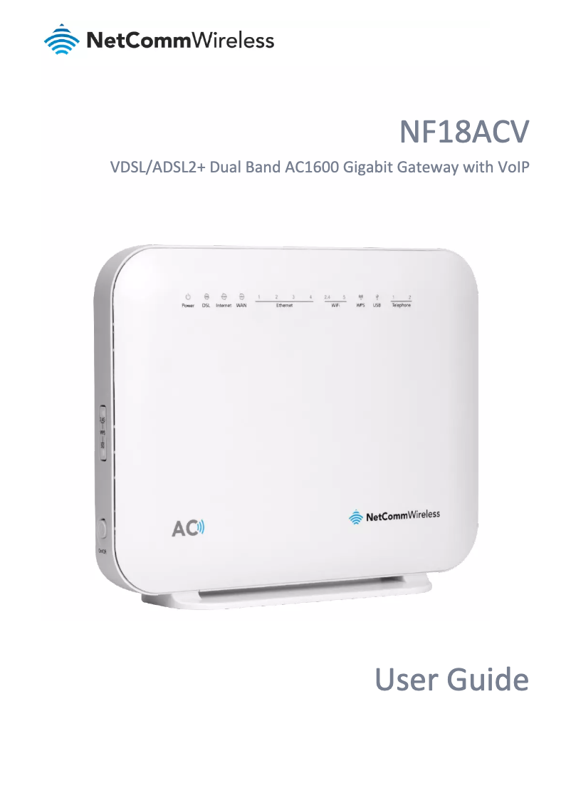 Page n°1 - Manuel utilisateur Netcomm NF18ACV