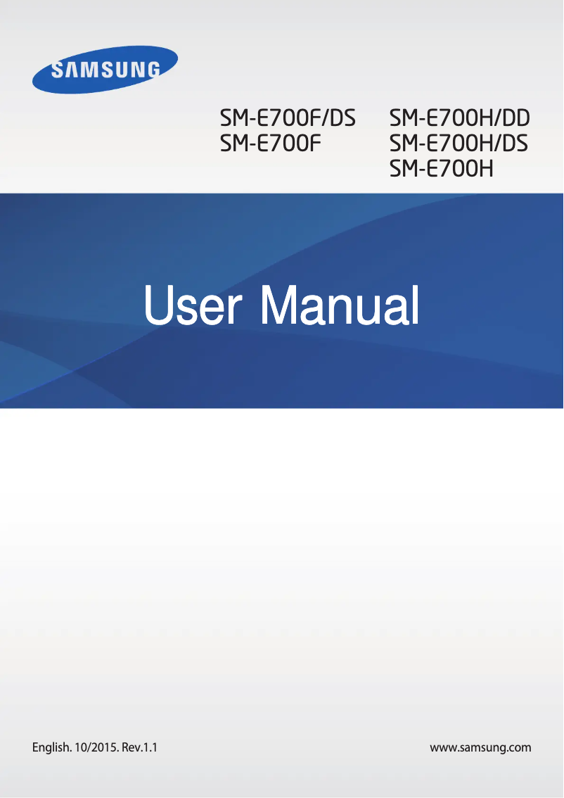 Page 1 de la notice Manuel utilisateur Samsung Galaxy E7 Duos