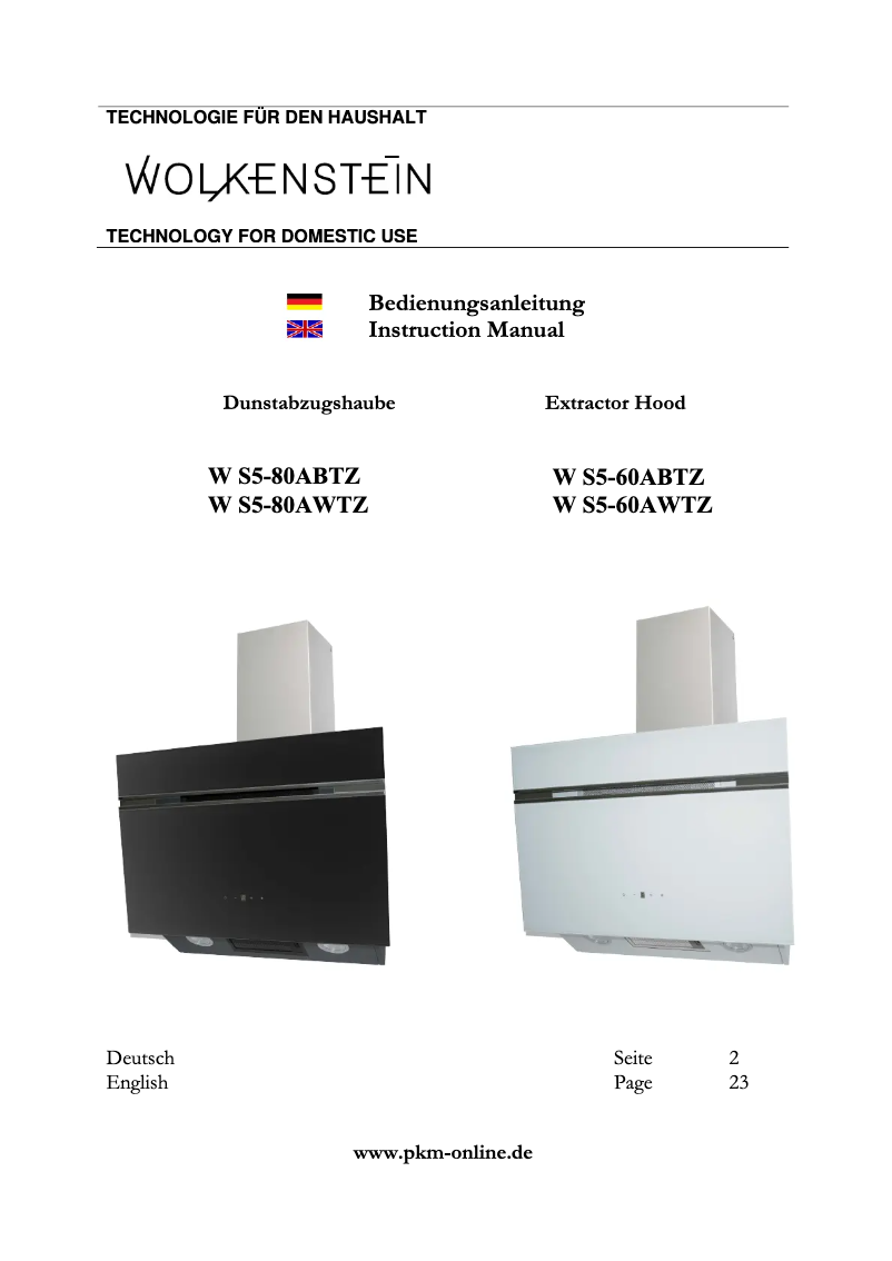 Page n°1 - Manuel utilisateur Wolkenstein W S5-60 ABTZ