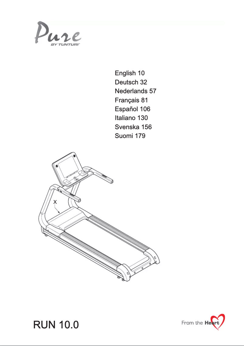 Page 1 de la notice Manuel utilisateur Tunturi Pure Run 10.0