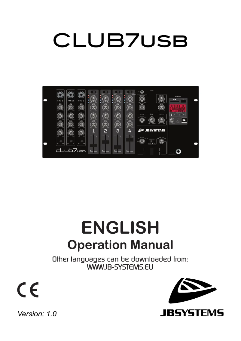 Page n°1 - Manuel utilisateur JB systems Club 7 USB