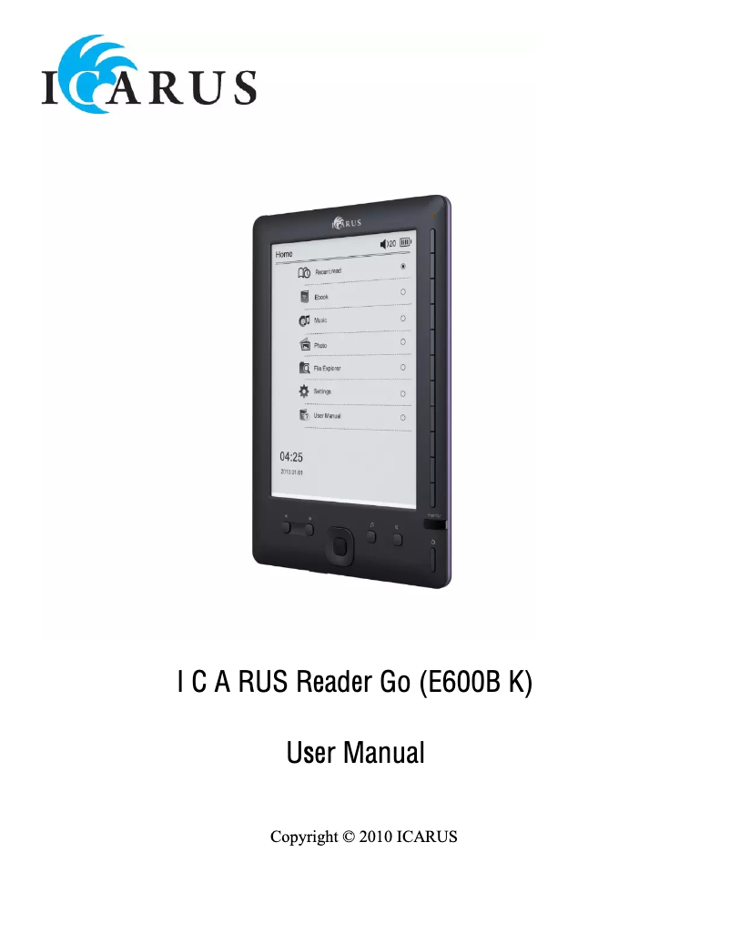 Imagen de la primera página del manual del dispositivo Go E600BK
