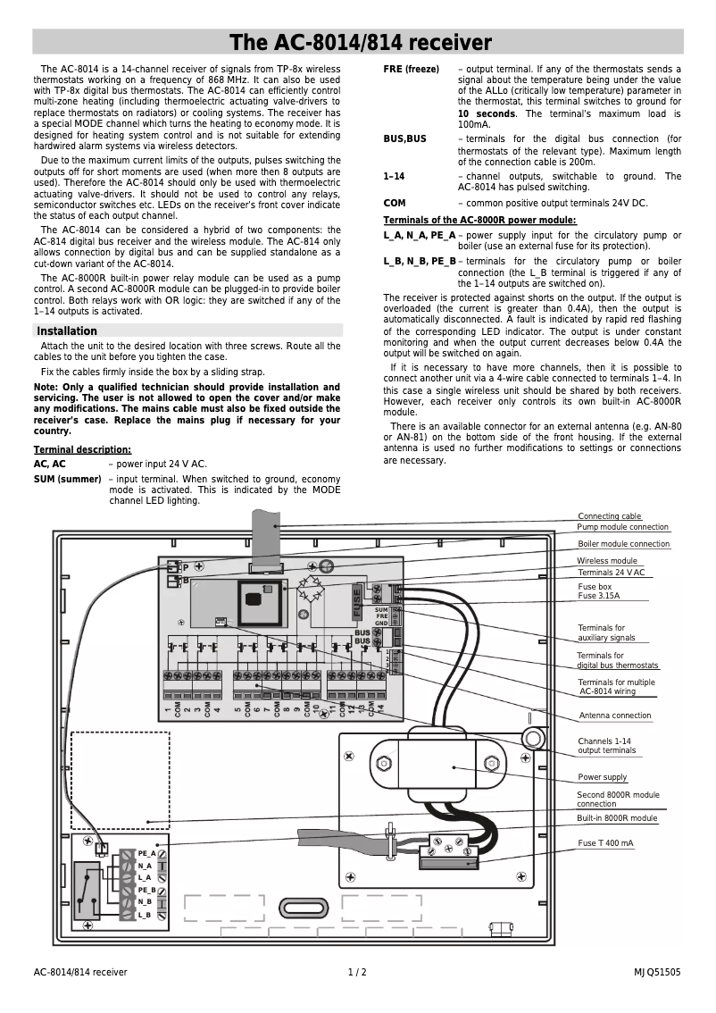 Page 1 de la notice Manuel utilisateur Joblotron AC-814