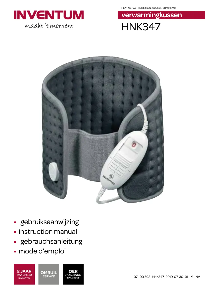 Page 1 de la notice Manuel utilisateur Inventum HNK347
