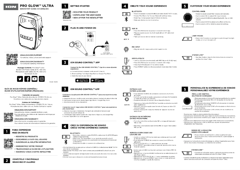 Page n°1 - Guide de démarrage rapide ION Pro Glow Ultra