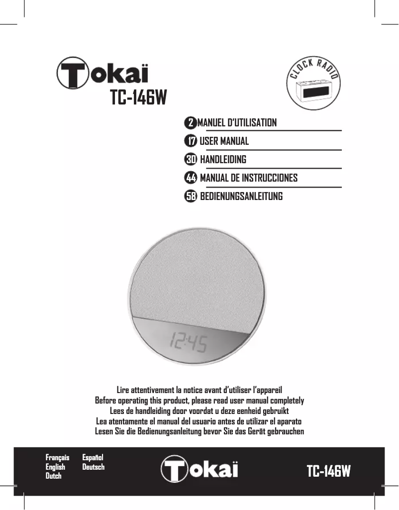 Page 1 de la notice Manuel utilisateur Tokaï TC-146W