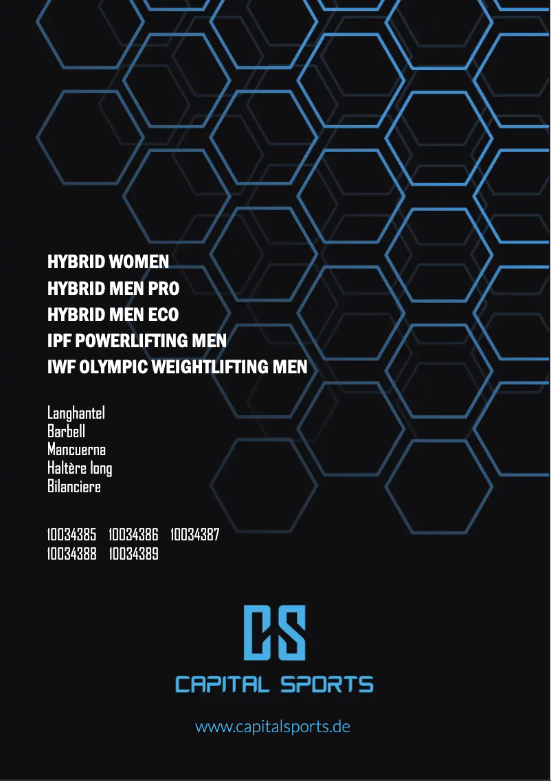 Page 1 de la notice Manuel utilisateur Capital Sports Hybrid Men ECO