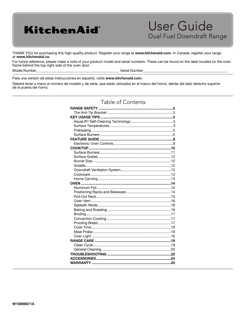 Image de la première page du manuel de l'appareil KSDG950ESS