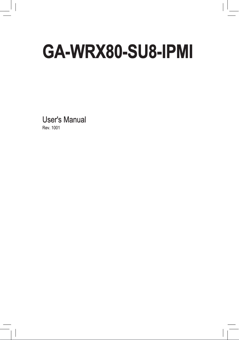 Page 1 de la notice Manuel utilisateur Gigabyte GA-WRX80-SU8-IPMI