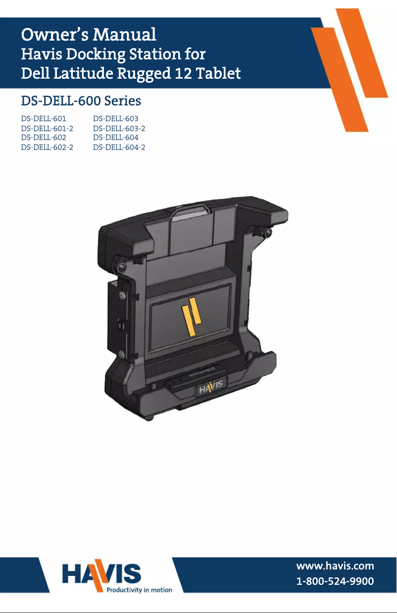 Page n°1 - Manuel utilisateur Havis DS-DELL-601