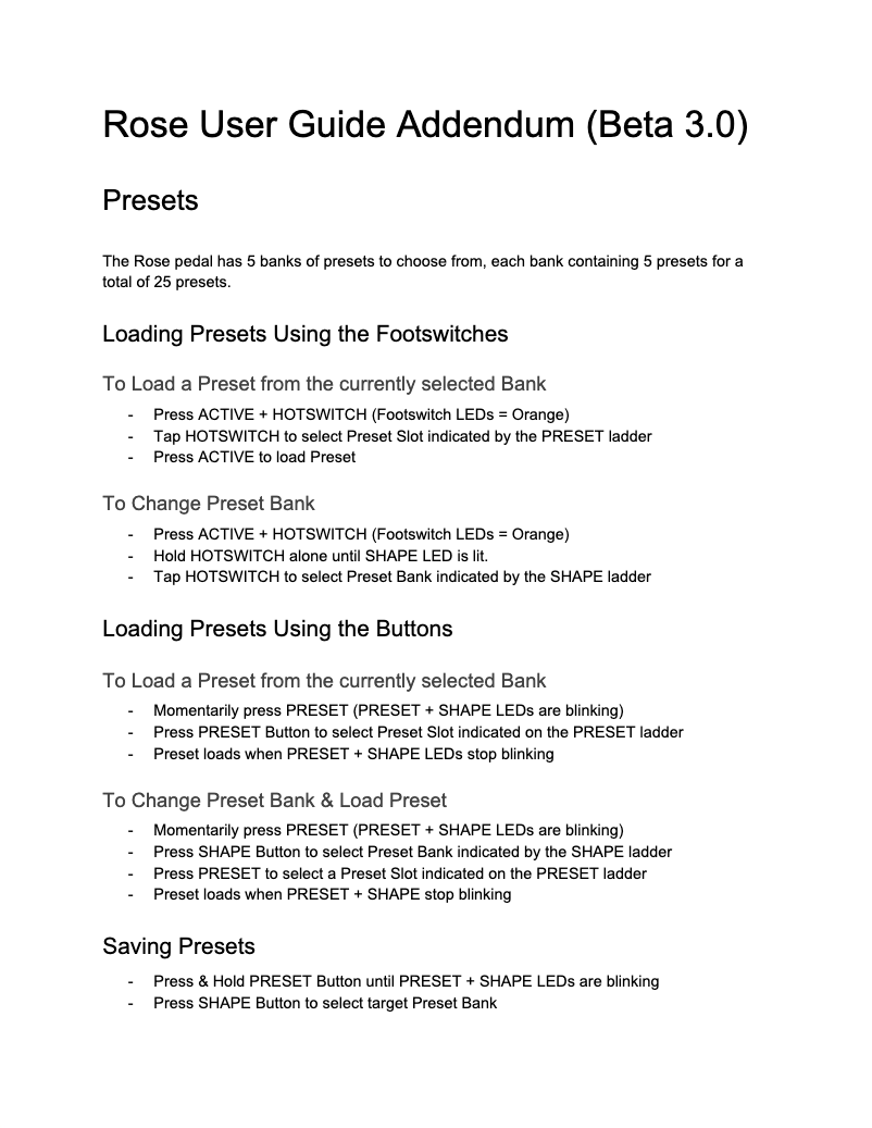 Page n°1 - Manuel utilisateur Eventide Rose