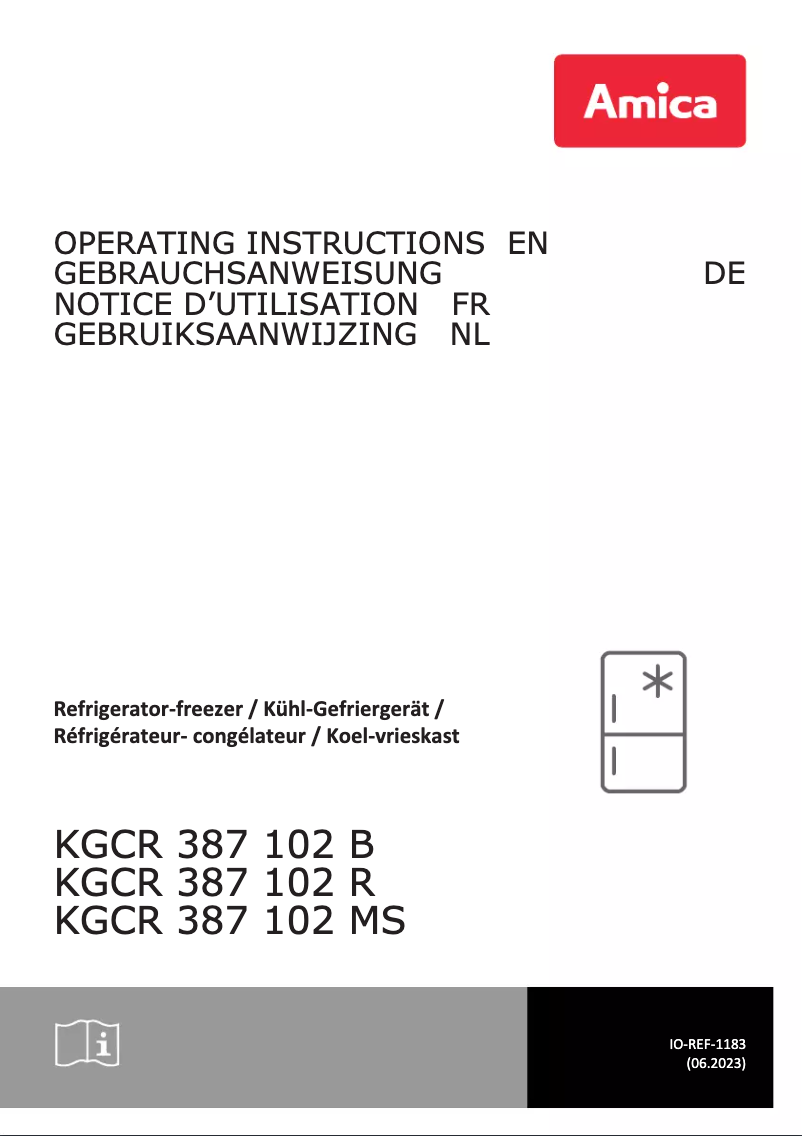 Page n°1 - Manuel utilisateur Amica KGCR 387 102 R