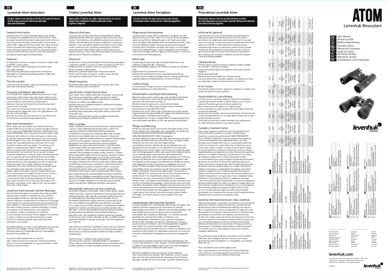 Page 1 de la notice Manuel utilisateur Levenhuk Atom