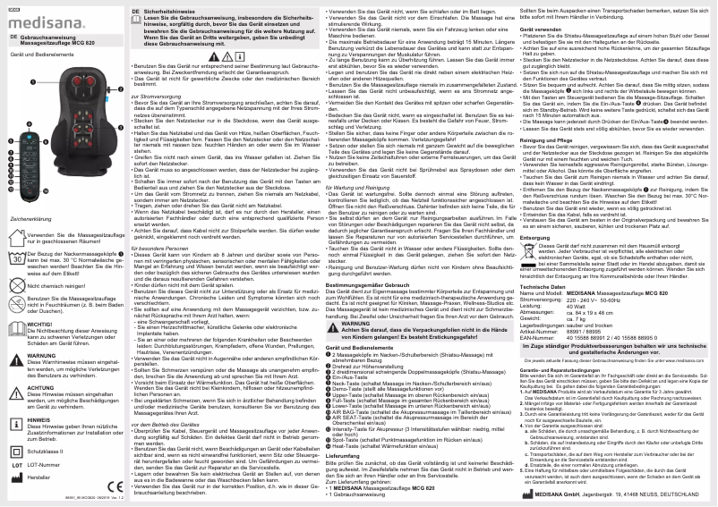 Image de la première page du manuel de l'appareil MCG 820