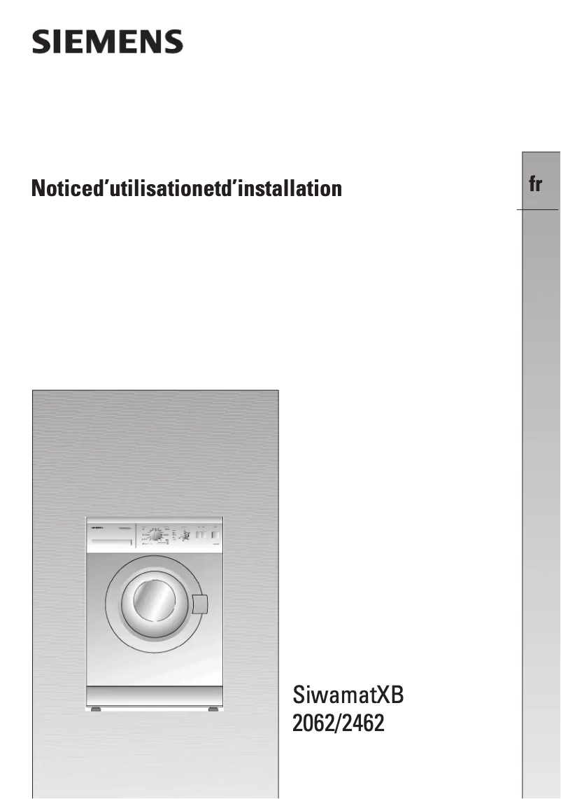 Page 1 de la notice Manuel utilisateur Siemens WXB2062EU